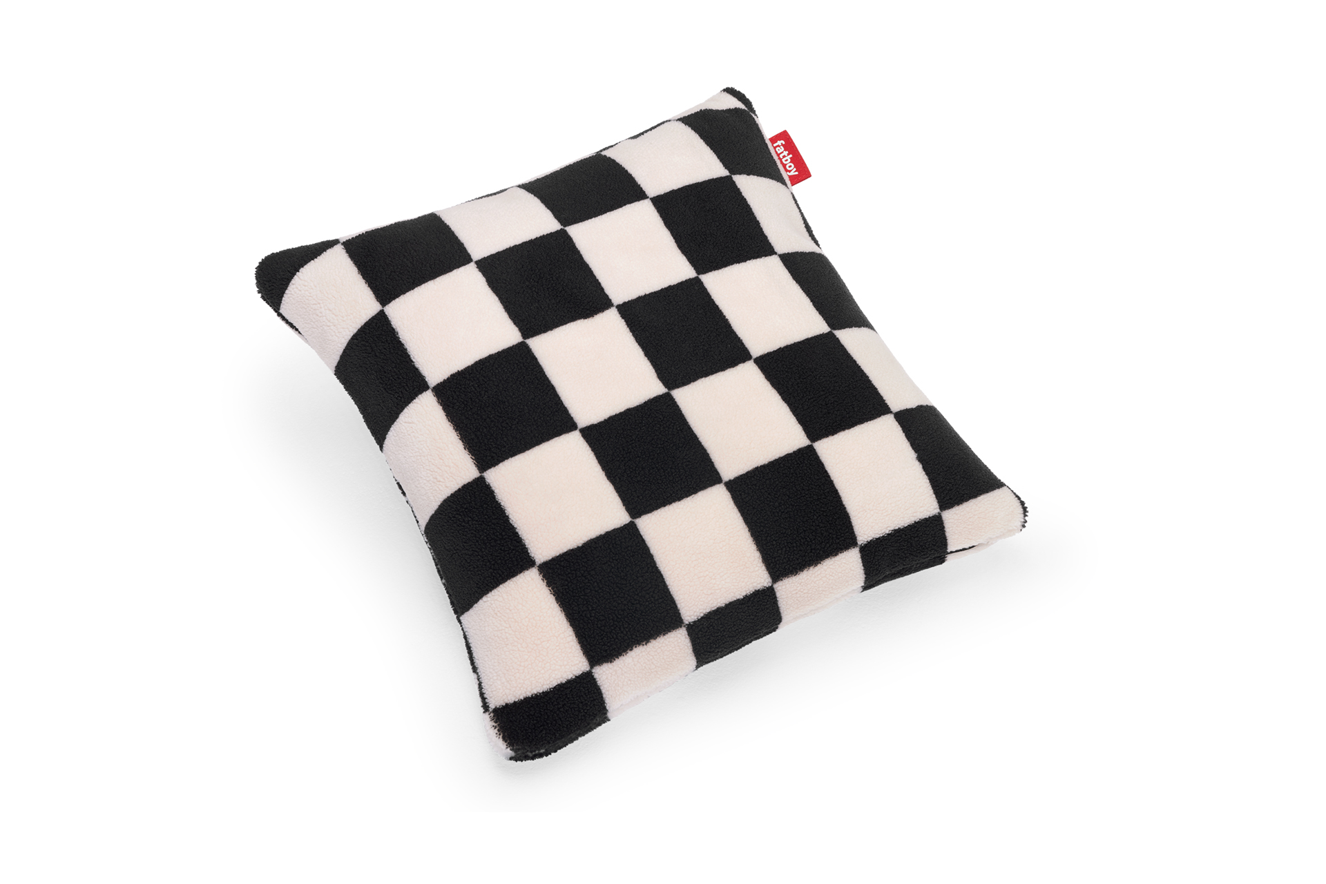 Square Pillow Teddy Chess Black Ecru