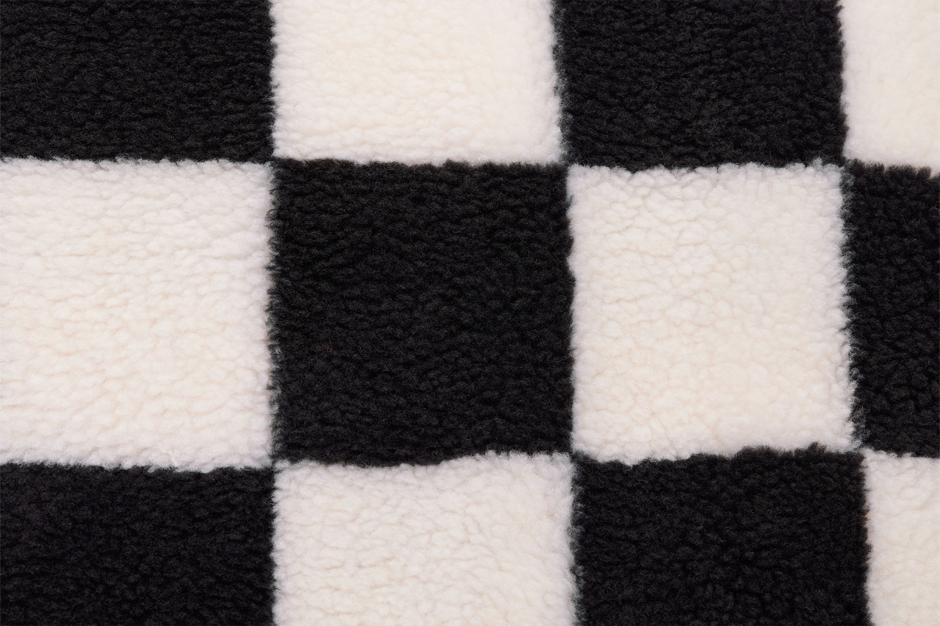 Square Pillow Teddy Chess Black Ecru