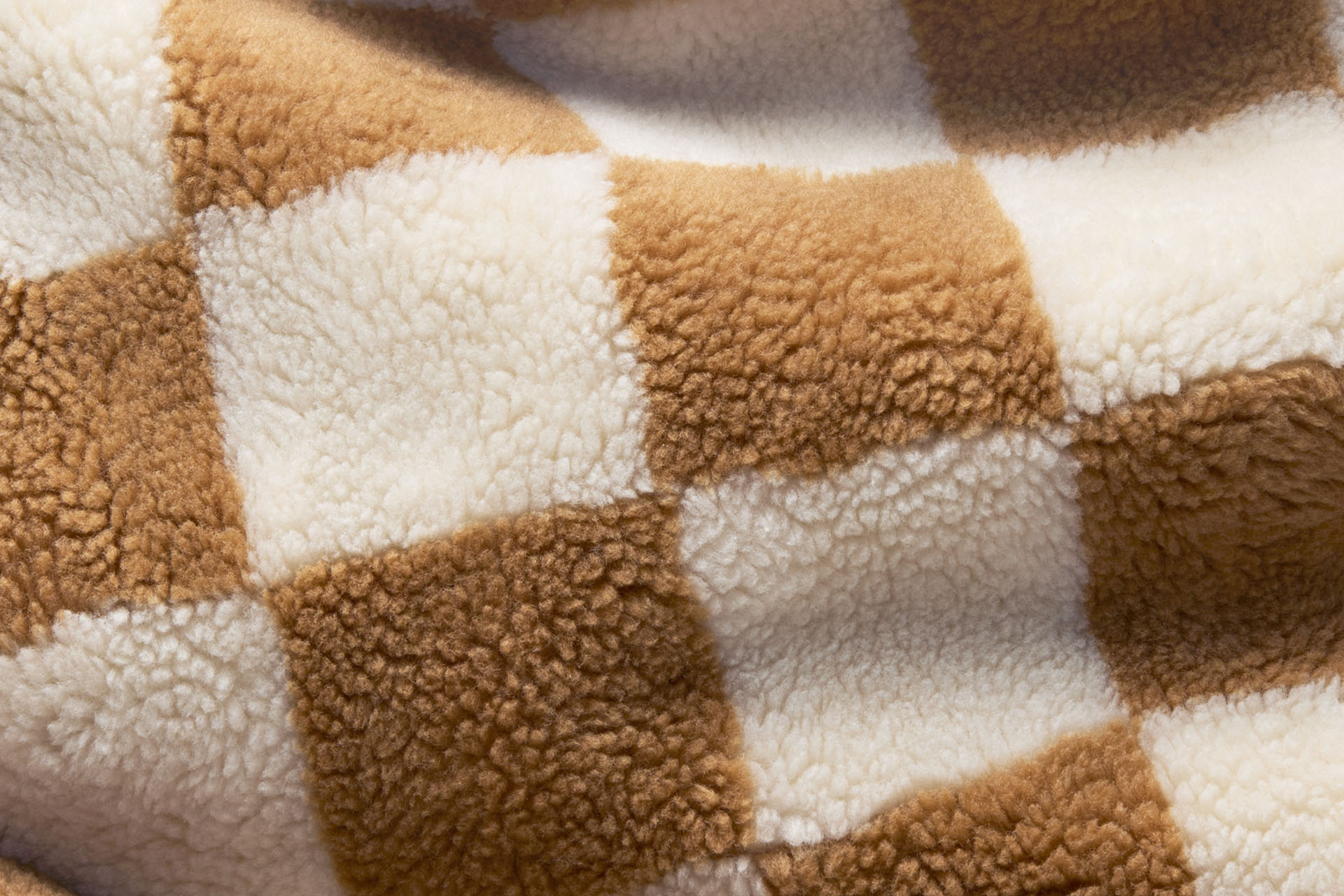 Square Pillow Teddy Chess Almond Creme