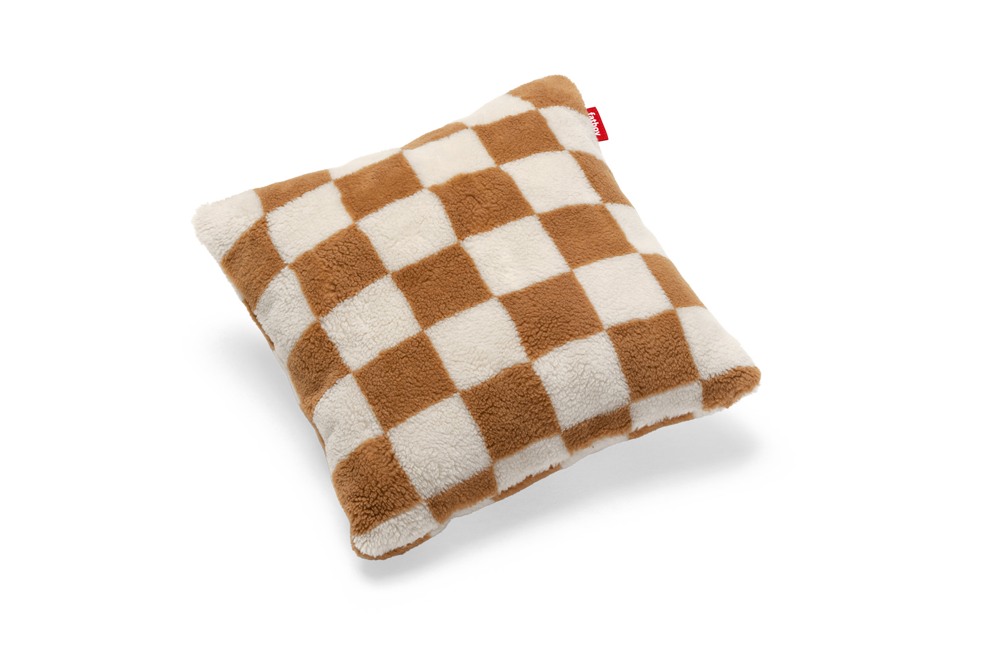 Square Pillow Teddy Chess Almond Creme