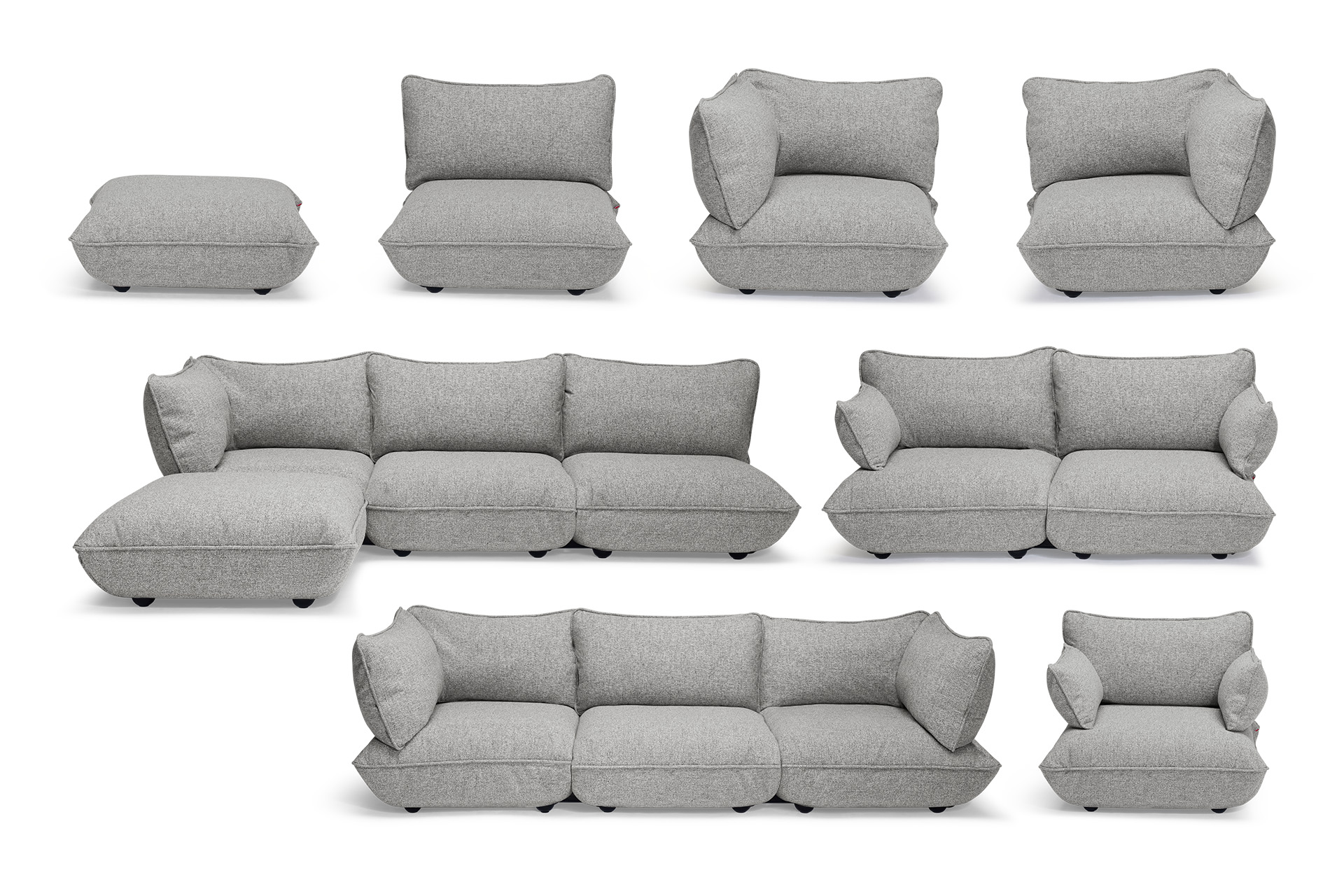 Sumo Loveseat Mingle Grid Stone