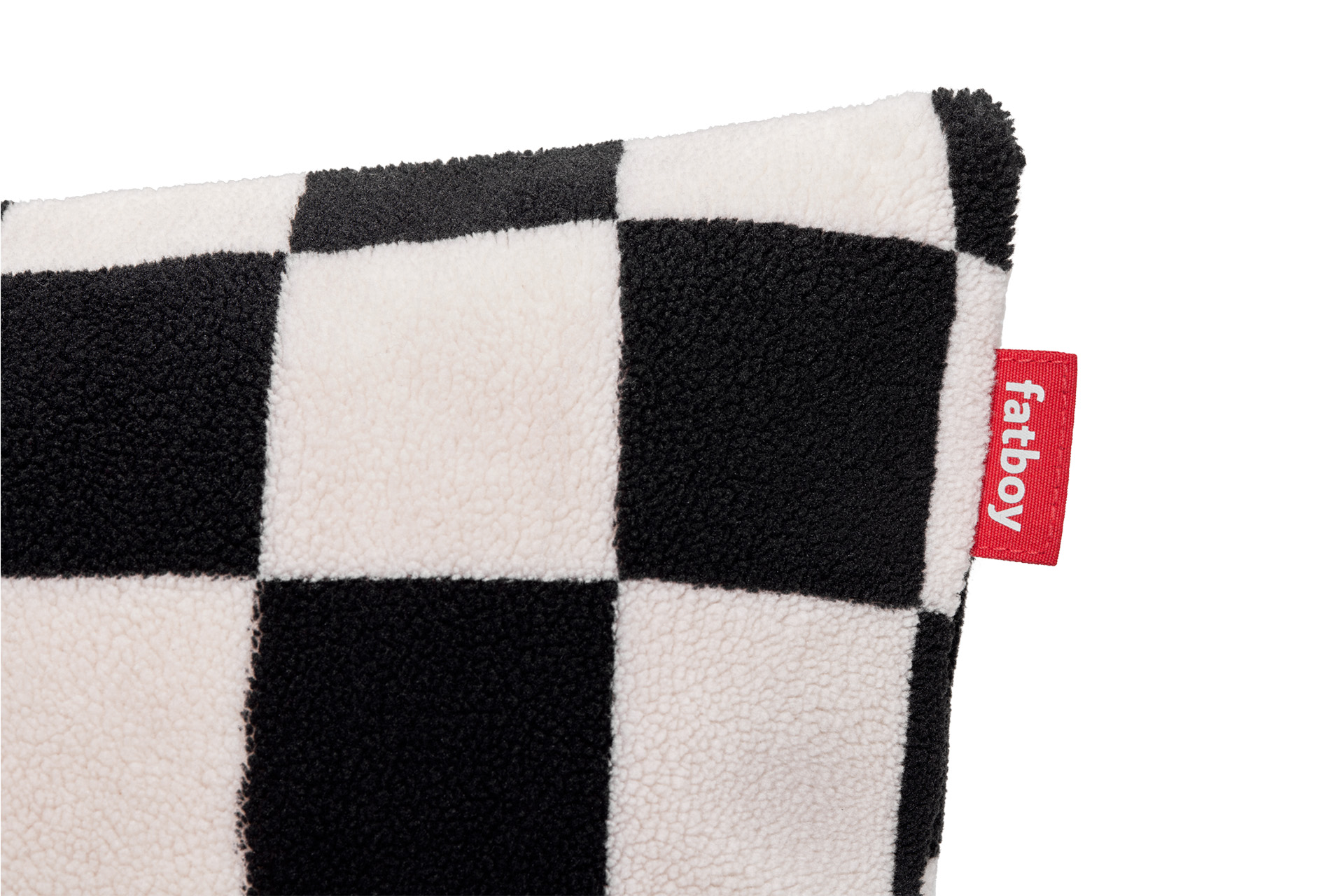 Square Pillow Teddy Chess Black Ecru