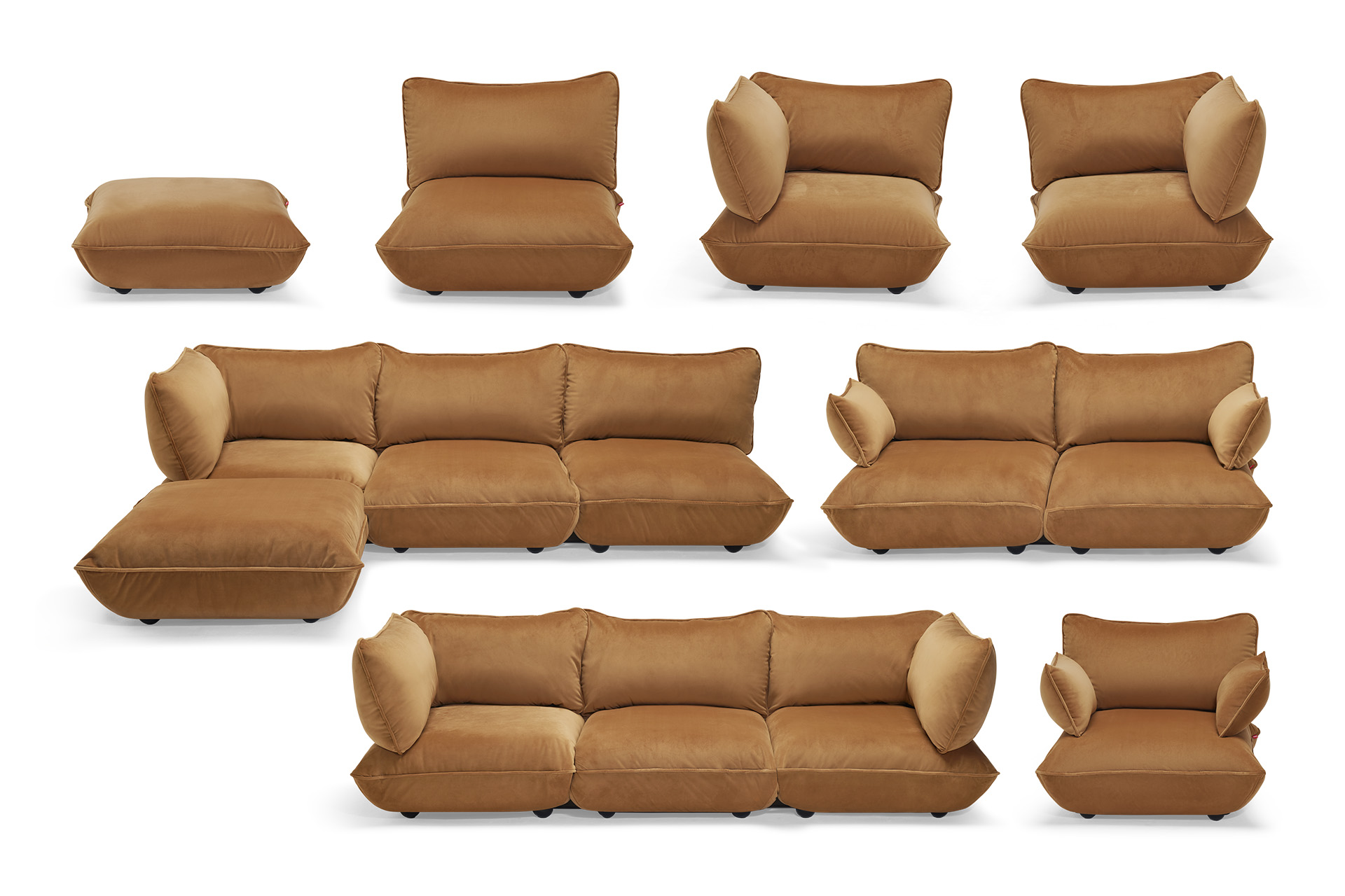 Sumo Loveseat Velvet Recycled Almond